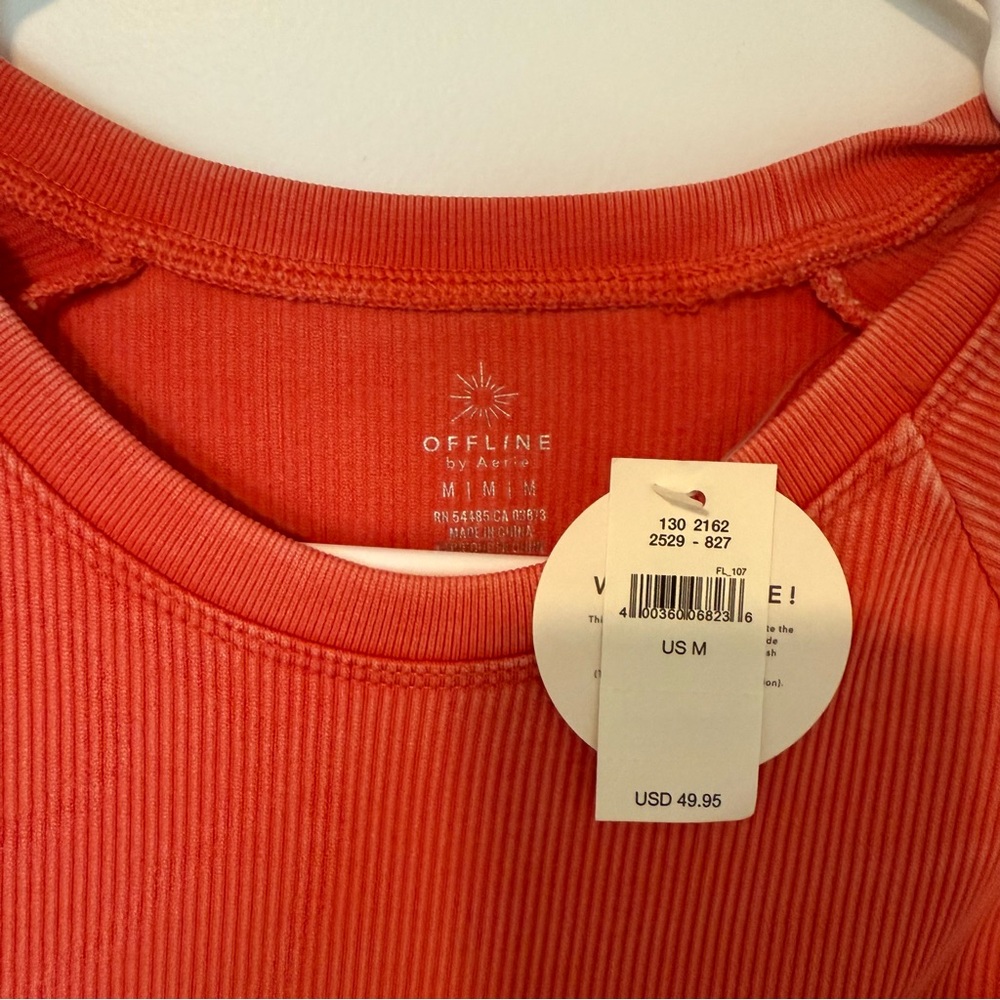 Offline Bright Orange Long Sleeve Cropped Shirt - Picture 3 of 4